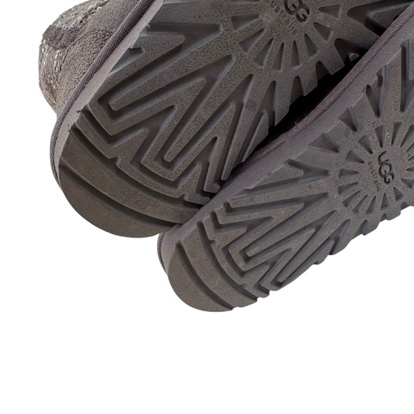 UGG Australia Camaya Leather Suede Sweater Boot Sequins Mid-Calf Gray Size 7 - Picture 11 of 16